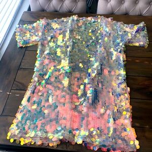 MERMAID HOLOGRAPHIC SEQUIN KIMONO OR COVERUP
